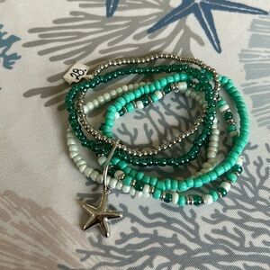 never worn beaded turquoise starfish bracelet